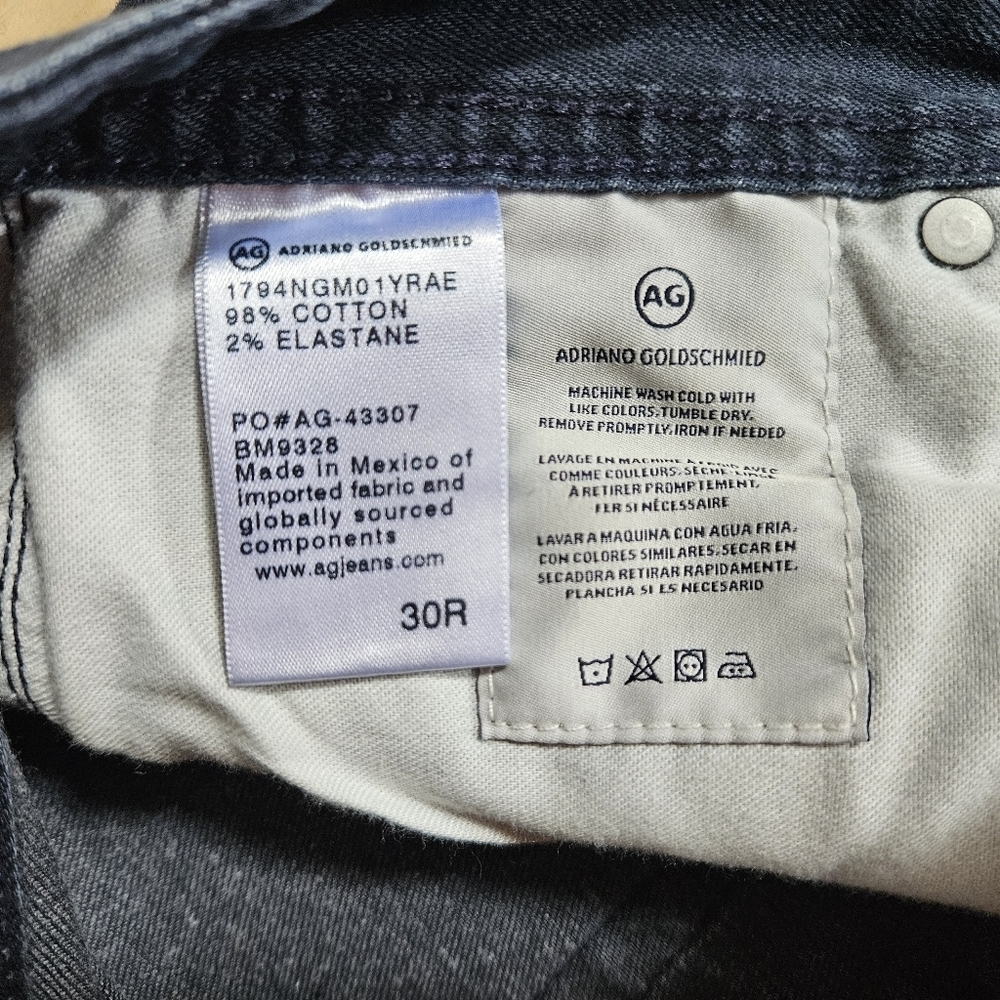 AG Adrian Goldschmied Mens Everett Slim Straight Cloud Soft Denim Jeans sz 30R - Picture 8 of 12